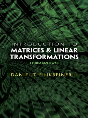 cover image of Introduction to Matrices and Linear Transformations